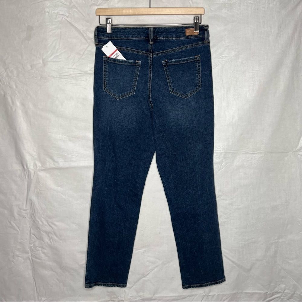 SOFIA Vergara Women Leslie Destructed High-Rise Slim Straight Jeans Blue Size 4 - Picture 4 of 11